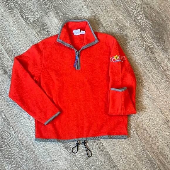 Vintage Disney orange Pooh pull over fleece orange size medium 90s fleece - Picture 1 of 8